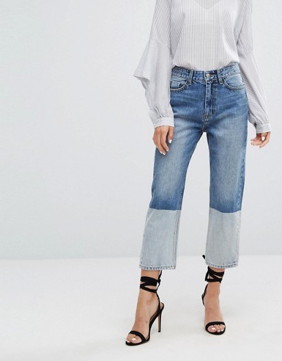 EVIDNT Two Tone Crop Jeans