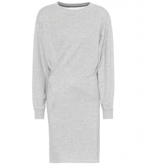 ISABEL MARANT, ÉTOILE Fanley cotton-blend dress ~ chic grey sweatshirt dresses - flipped