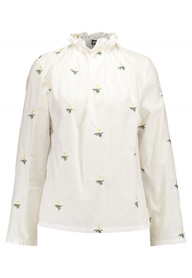 Fashion Union COSMIC Blouse | white high neck blouses