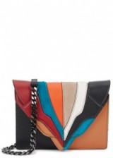 ELENA GHISELLINI Felina leather and suede shoulder bag ~ chic multi-colour bags
