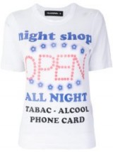 FILLES A PAPA Night Shop T-shirt / white slogan tee / graphic print t-shirts