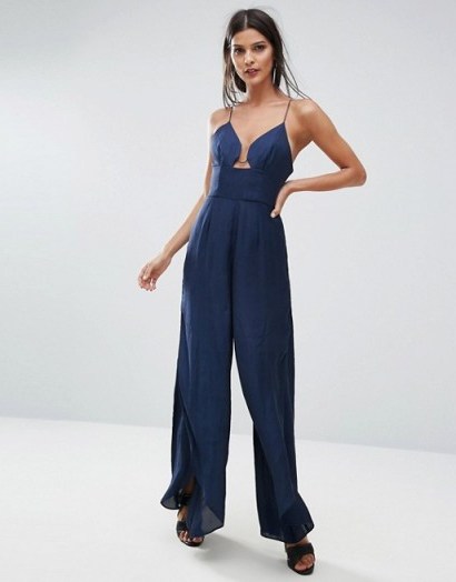 Finders Mercurial Snake Print Jumpsuit | blue strappy plunge neck jumpsuits - flipped