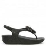 FITFLOP Boogaloo Black Metallic Flowery Sandal | wedge sandals #2