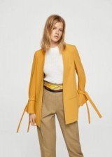Mango Flared sleeve blazer ~ mustard-yellow blazers ~ jackets