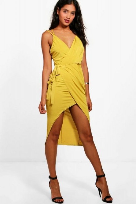 boohoo Florence Strappy Wrap Detail Midi Dress ~ going out dresses p - flipped
