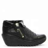 FLY LONDON Yoki Black Leather Wedge Boot | wedged booties #3