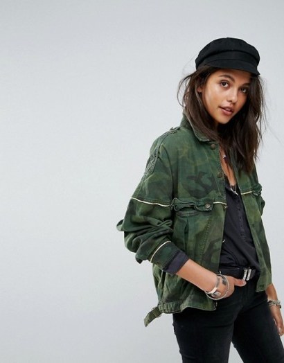 Free People Slouchy Military Camo Jacket - flipped