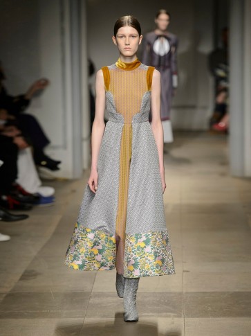 ERDEM Gabriella floral and geometric-jacquard dress
