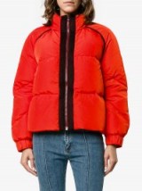 Ganni Fountain Contrast Trim Puffer Coat | padded red winter coats