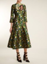 ERDEM Geneva Rose-jacquard dress ~ green floral dresses