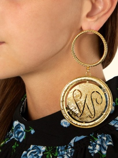 EMILIA WICKSTEAD Glenda gold-plated hoop and disc-drop earrings ~ statement jewellery - flipped