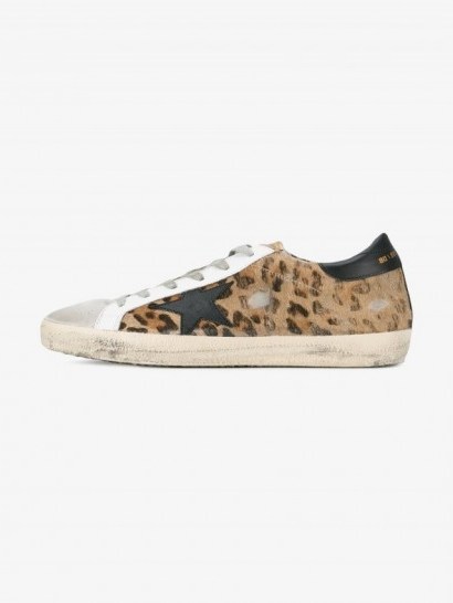 Golden Goose Deluxe Brand Superstar Leopard Print Sneakers – animal printed trainters - flipped