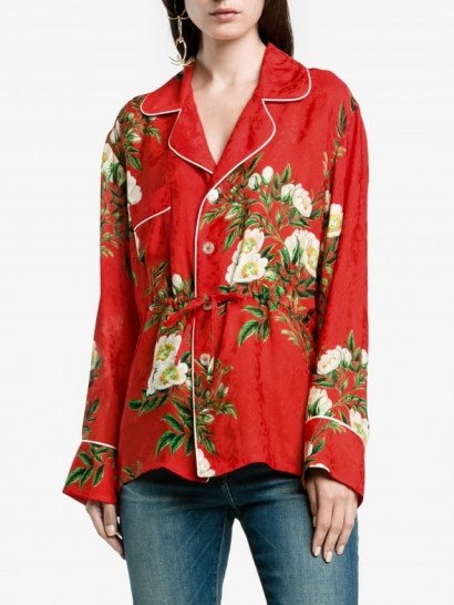 Gucci Floral Print Brocade Pyjama Top - flipped
