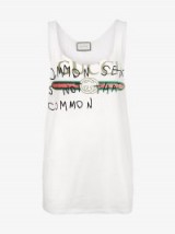 Gucci Logo Print Tank With ‘Common Sense’ Lettering / slogan tops