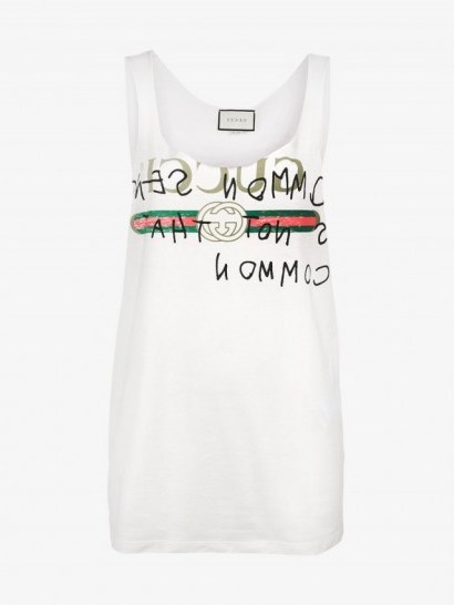 Gucci Logo Print Tank With ‘Common Sense’ Lettering / slogan tops - flipped