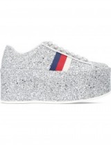 GUCCI Peggy glitter platform trainers #silver #platforms #sneakers
