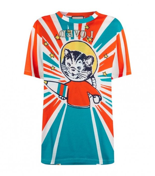 Gucci Space Cat Print T-Shirt – printed t-shirts – cats – tees - flipped