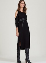 ISABELLA OLIVER HALINA MATERNIY CUT OUT DRESS ~ black cold shoulder dresses