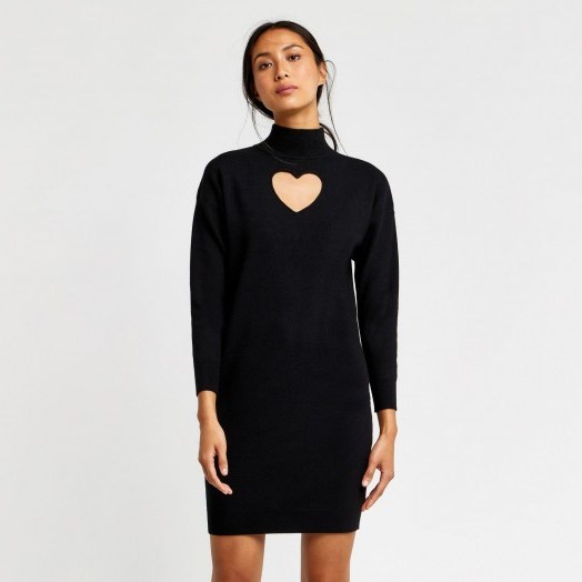 Warehouse HEART CUT OUT DRESS #knitted #dresses #knitwear - flipped