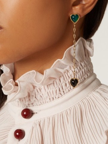 SONIA RYKIEL Heart-embellished drop earrings - flipped