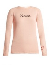 BELLA FREUD Heroine cashmere sweater ~ pink sweaters ~ slogan jumpers ~ knitwear