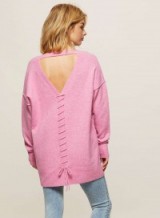Miss Selfridge Hot Pink Whipstitch Knitted Jumper