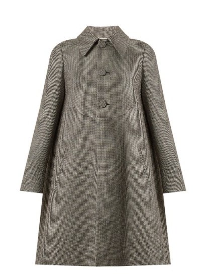 ROCHAS Hound’s-tooth checked wool-blend coat ~ chic houndstooth coats - flipped