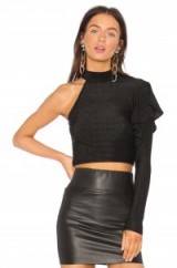 h:ours X REVOLVE MABEL RUFFLE TOP | black one shoulder tops