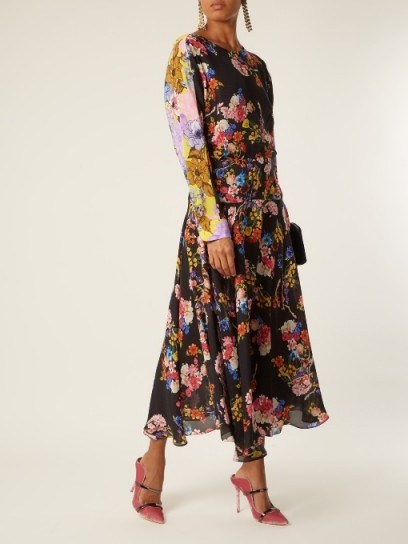 PREEN BY THORNTON BREGAZZI Imogen floral-print hammered-silk dress - flipped