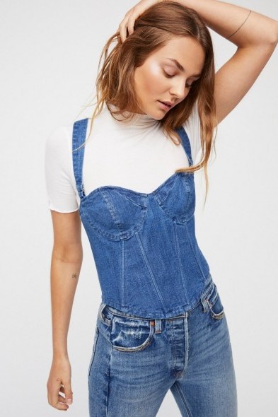 Free People Current Joys Denim Corset | fitted tops - flipped