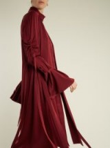 ELLERY Inez drawstring crepe-back satin dress ~ burgundy dresses