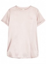 PINKO Intenso pale pink silk satin top ~ silky t-shirt tops #2