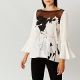 COAST Iris Print Top | fluted sleeve occasion tops