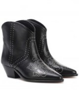 ISABEL MARANT Dollan leather boots ~ western ~ black studded cowboy boot ~ cuban heel