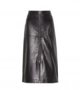 ISABEL MARANT Giny leather skirt | black A-line midi skirts