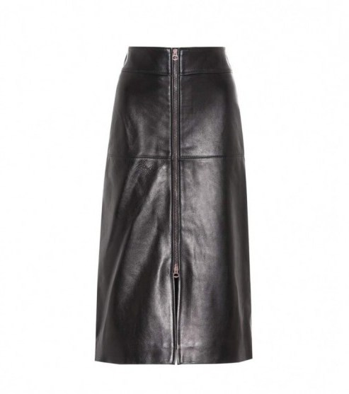 ISABEL MARANT Giny leather skirt | black A-line midi skirts - flipped