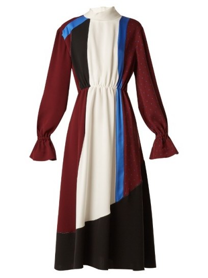 ROKSANDA Ivone tri-colour silk-crepe dress ~ colour block dresses - flipped