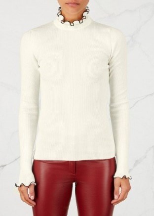 MSGM Ivory wool blend jumper ~ high neck jumpers - flipped