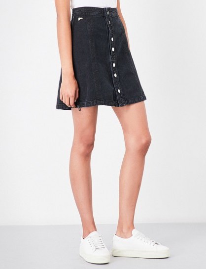 J BRAND X BELLA FREUD Nashville stretch-denim mini skirt | black A-line skirts - flipped