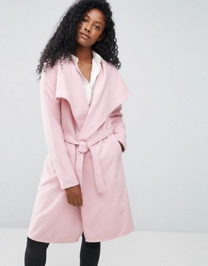 JDY Long Trench Coat | pink lightweight coats | autumn/winter outerwear - flipped