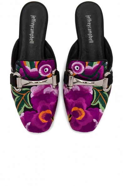 Jeffrey Campbell RAVIS SLIDES | purple floral flats | flat shoes