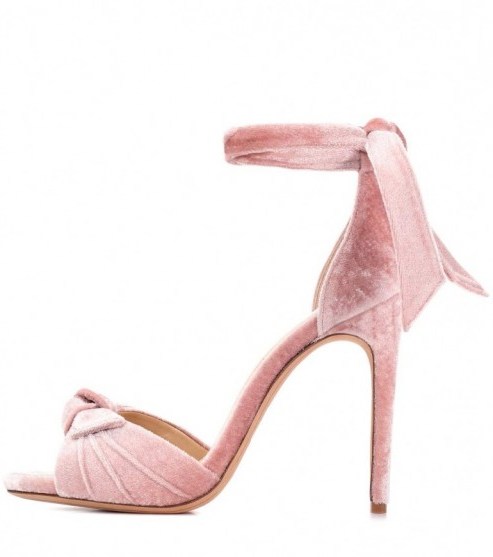 ALEXANDRE BIRMAN Jessica velvet sandals – pink heels - flipped