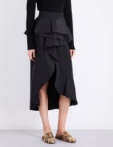 JOHANNA ORTIZ Talisman silk skirt | black draped midi skirts