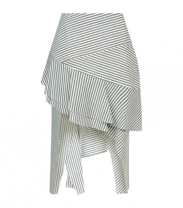 Jonathan Simkhai Asymmetric Striped Skirt ~ tiered skirts - flipped