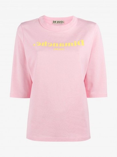 Jour/Né Dimanche Printed T-Shirt / pink slogan t-shirts - flipped