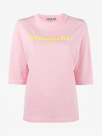 Jour/Né Dimanche Printed T-Shirt / pink slogan t-shirts
