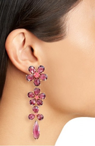 KATE SPADE NEW YORK in full bloom linear drop earrings – floral statement jewellery – cocktail accessories