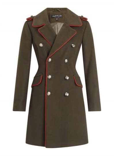 MISS SELFRIDGE Khaki Military Coat ~ stylish winter coats - flipped