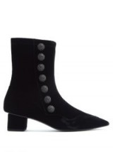 RUE ST. Kingly Street velvet ankle boots ~ Victorian style pointed toe boot