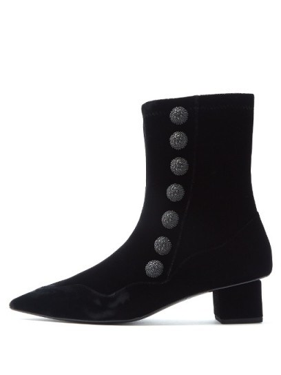 RUE ST. Kingly Street velvet ankle boots ~ Victorian style pointed toe boot - flipped
